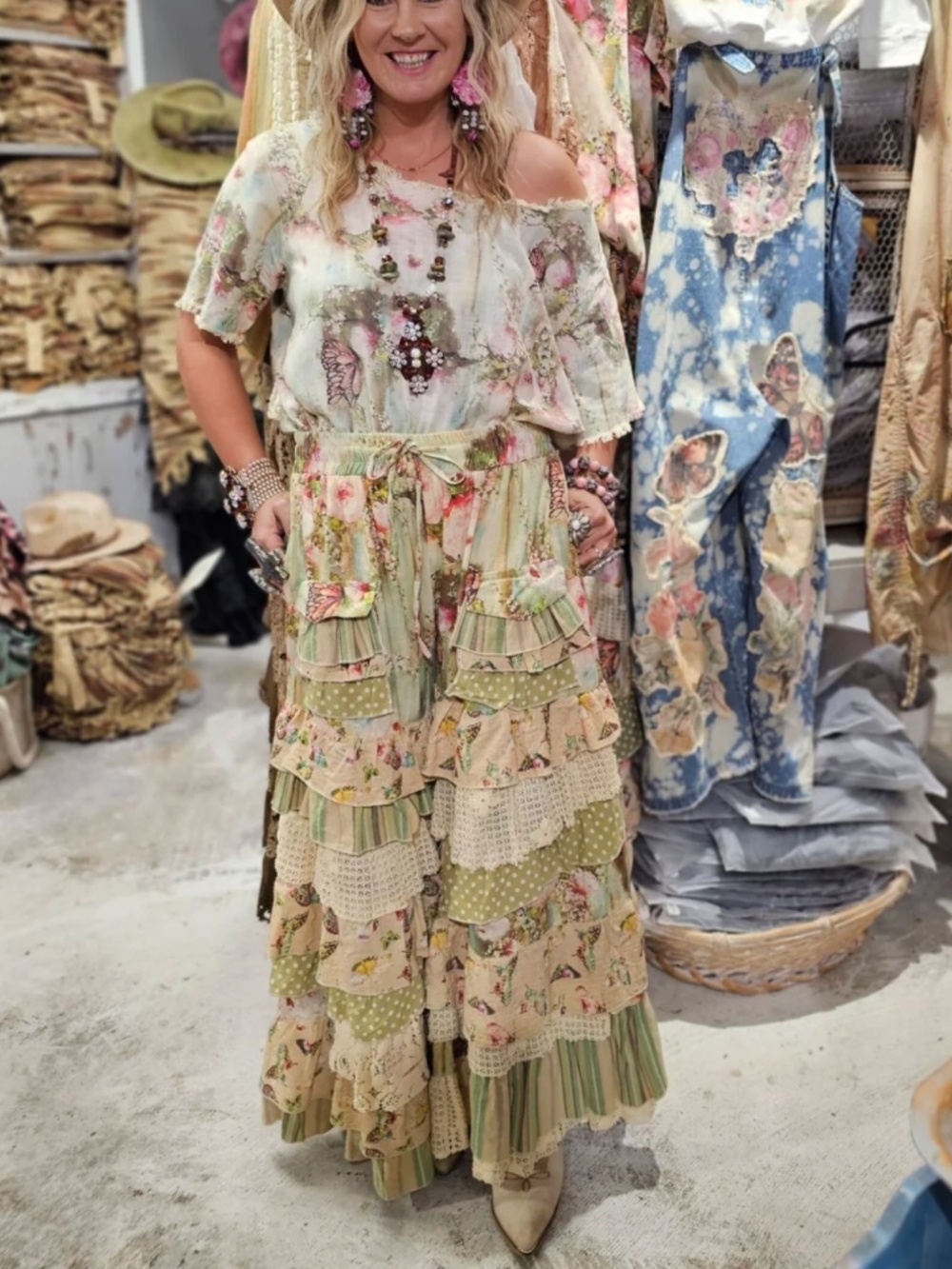 ❤️ A RARE BIRD “ BUTTERFLY RUFFLE “ A RARE BIRD RUFFLE PANT 38 - Picture 3 of 8